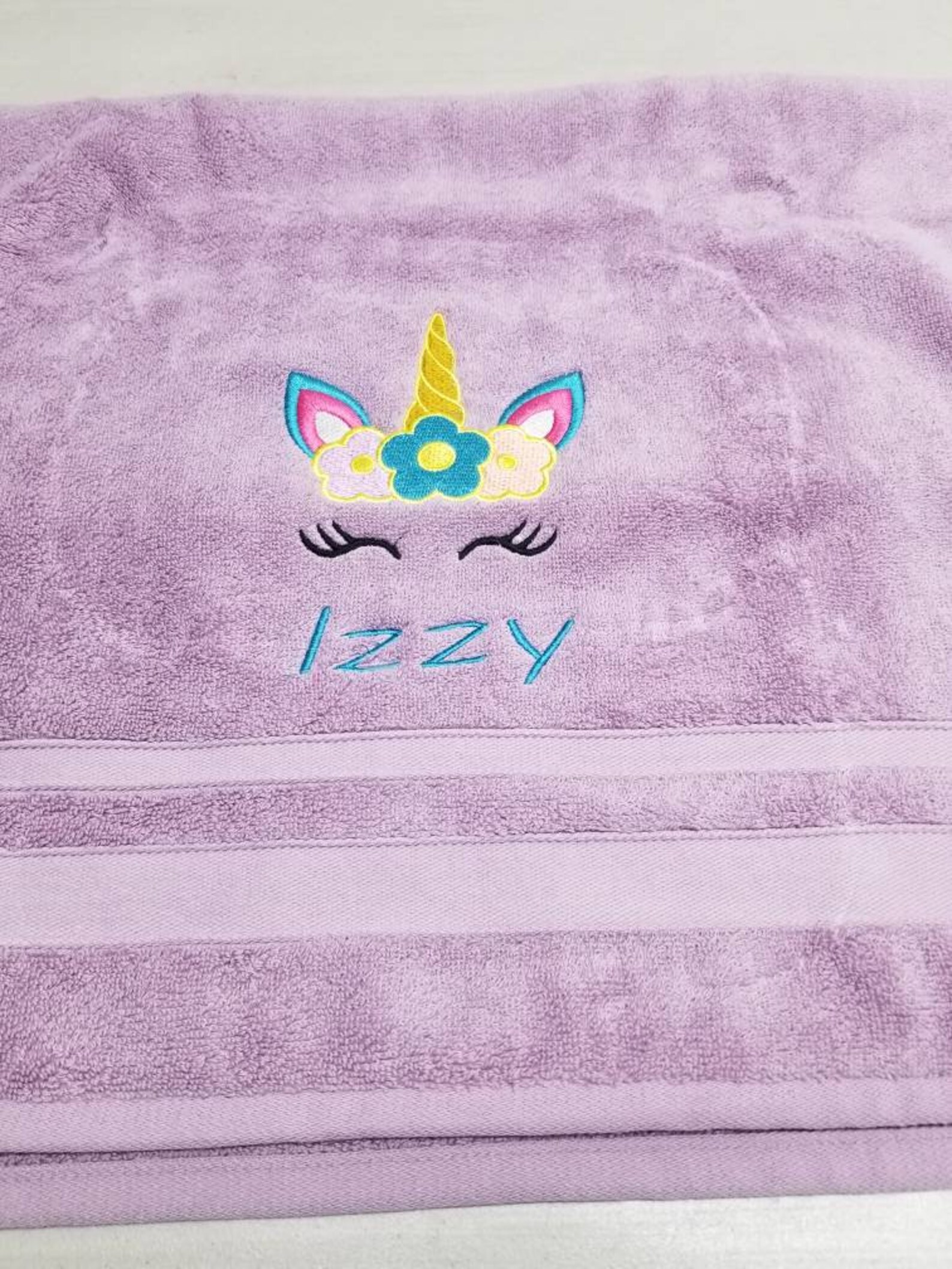 Unicorn Bath Towel Set Bathroom Decor Personalized Girls Etsy