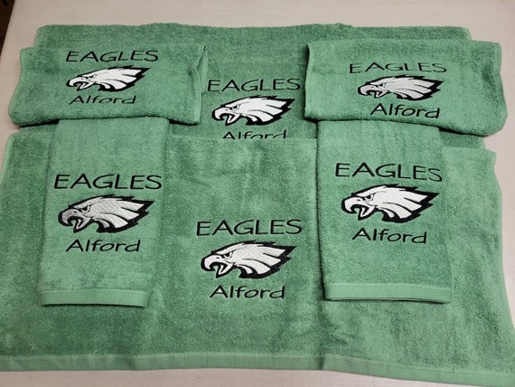 EAGLE HEAD and Personalised Name Embroidered onto Towels Bath Robes Hooded Towel EAGLE HEAD and Personalised Name Embroidered onto Towels Bath Robes Hooded Towel