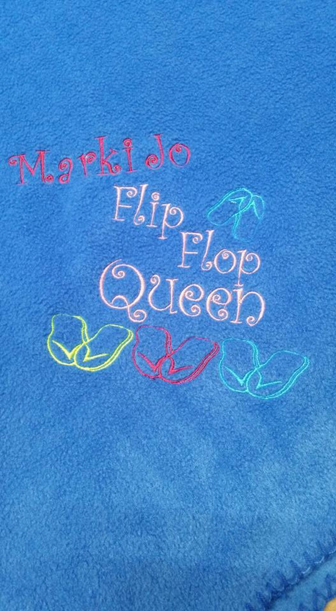 Flip Flop Blanket Personalized Flip Flop Throw Beach Etsy