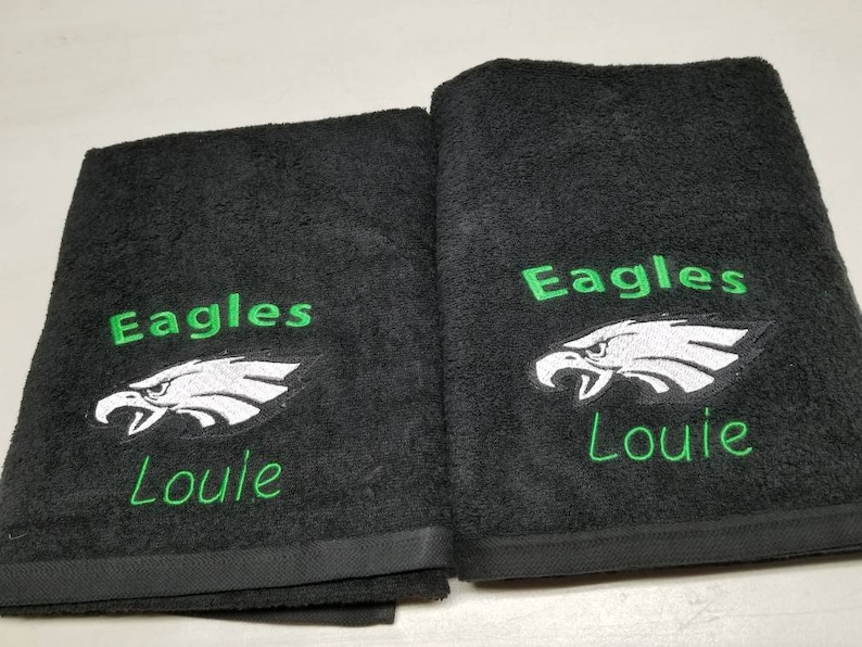Philadelphia Eagles Bathroom Towels Personalized Gift Man  Etsy