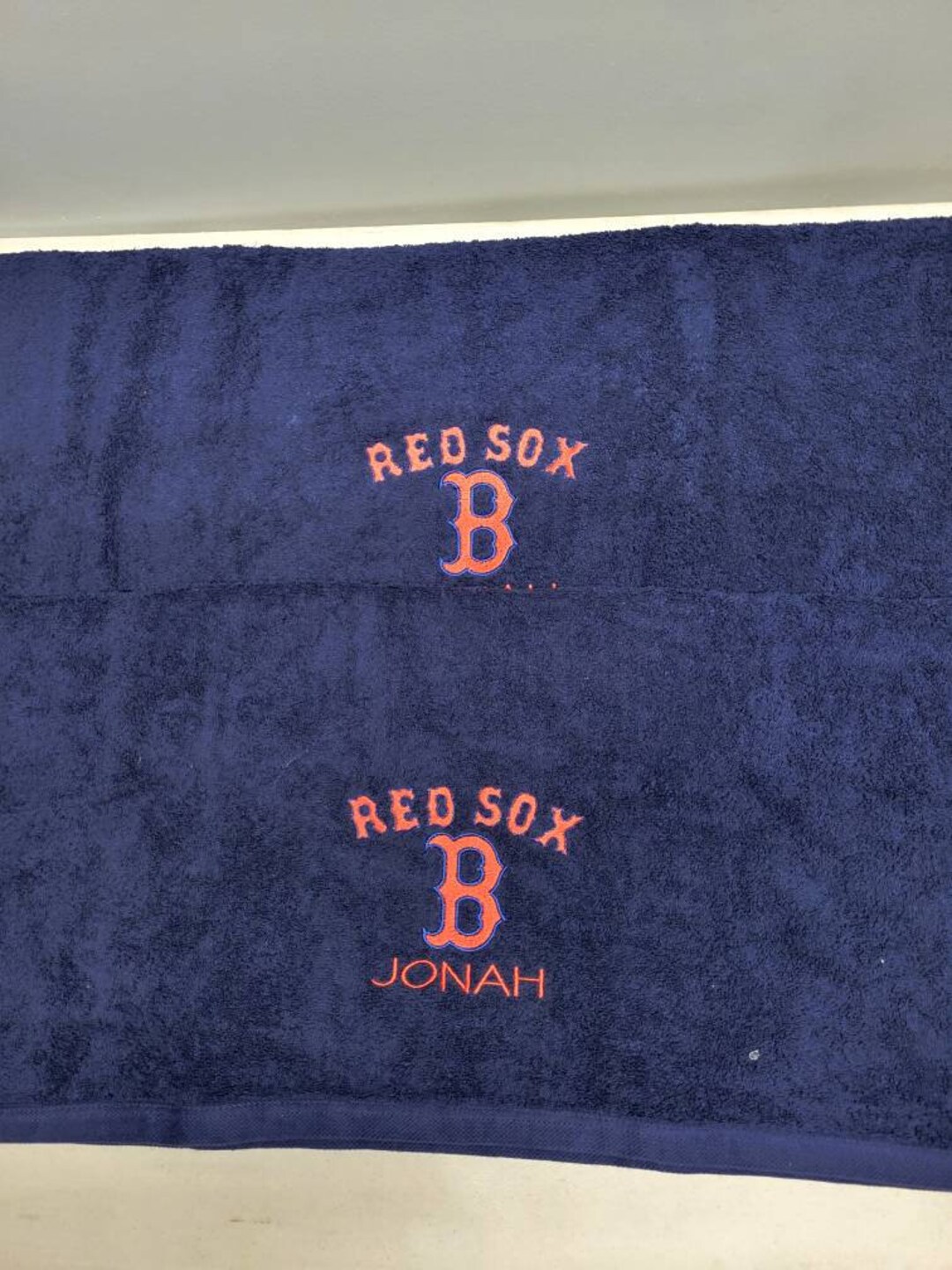 Boston Red Sox, Baseball Towel Set, Personalized Bath Towels