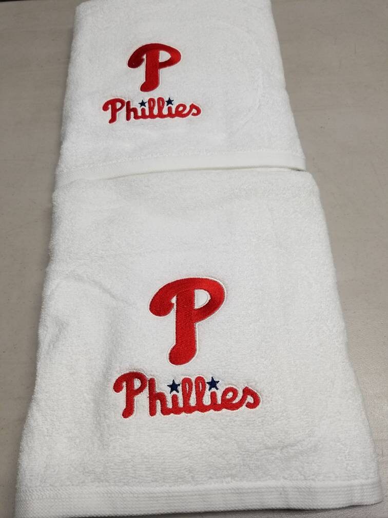 Philadelphia Phillies Towels Personalized Gift Baseball Bath Etsy