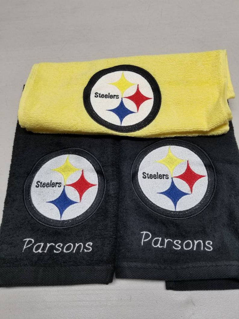 Pittsburgh Steelers Football Bath Towel Set Personalized Etsy