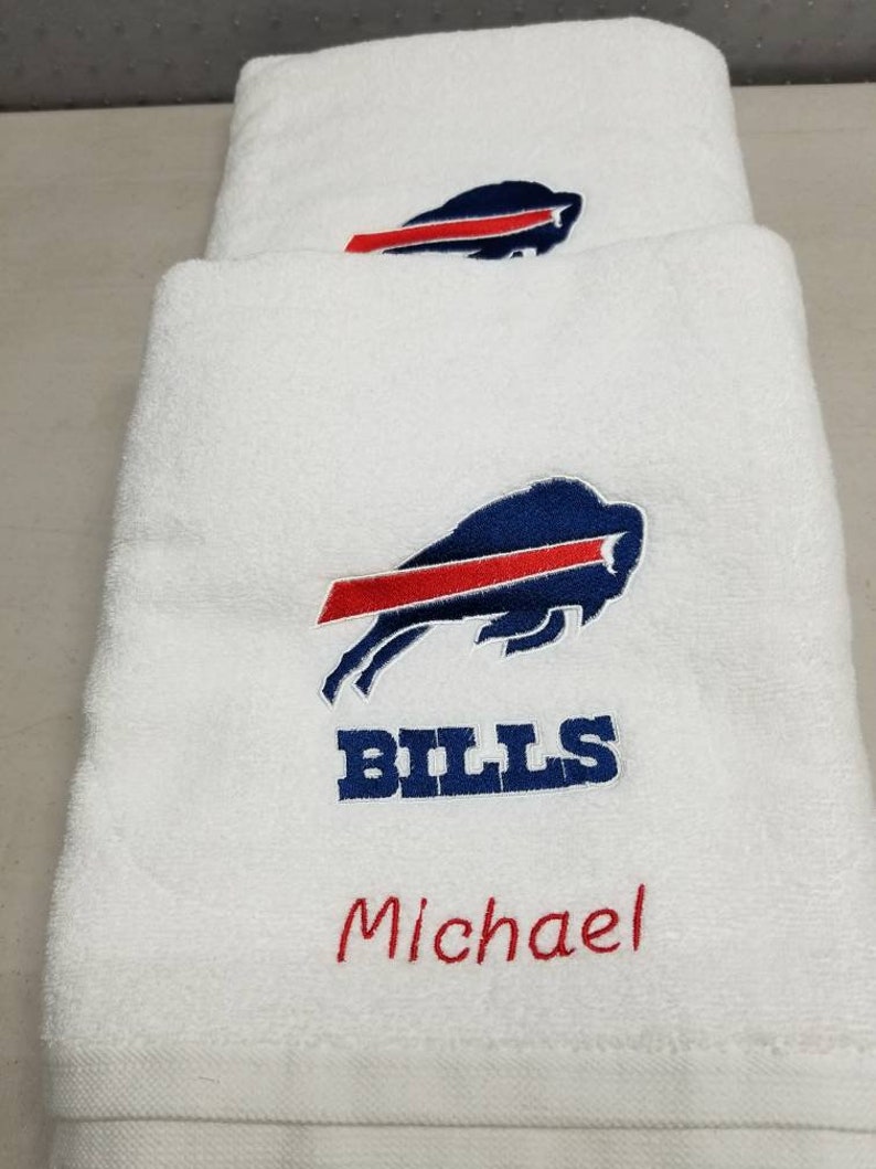 Buffalo Bills Football Bath Towel Set Personalized Gift Etsy