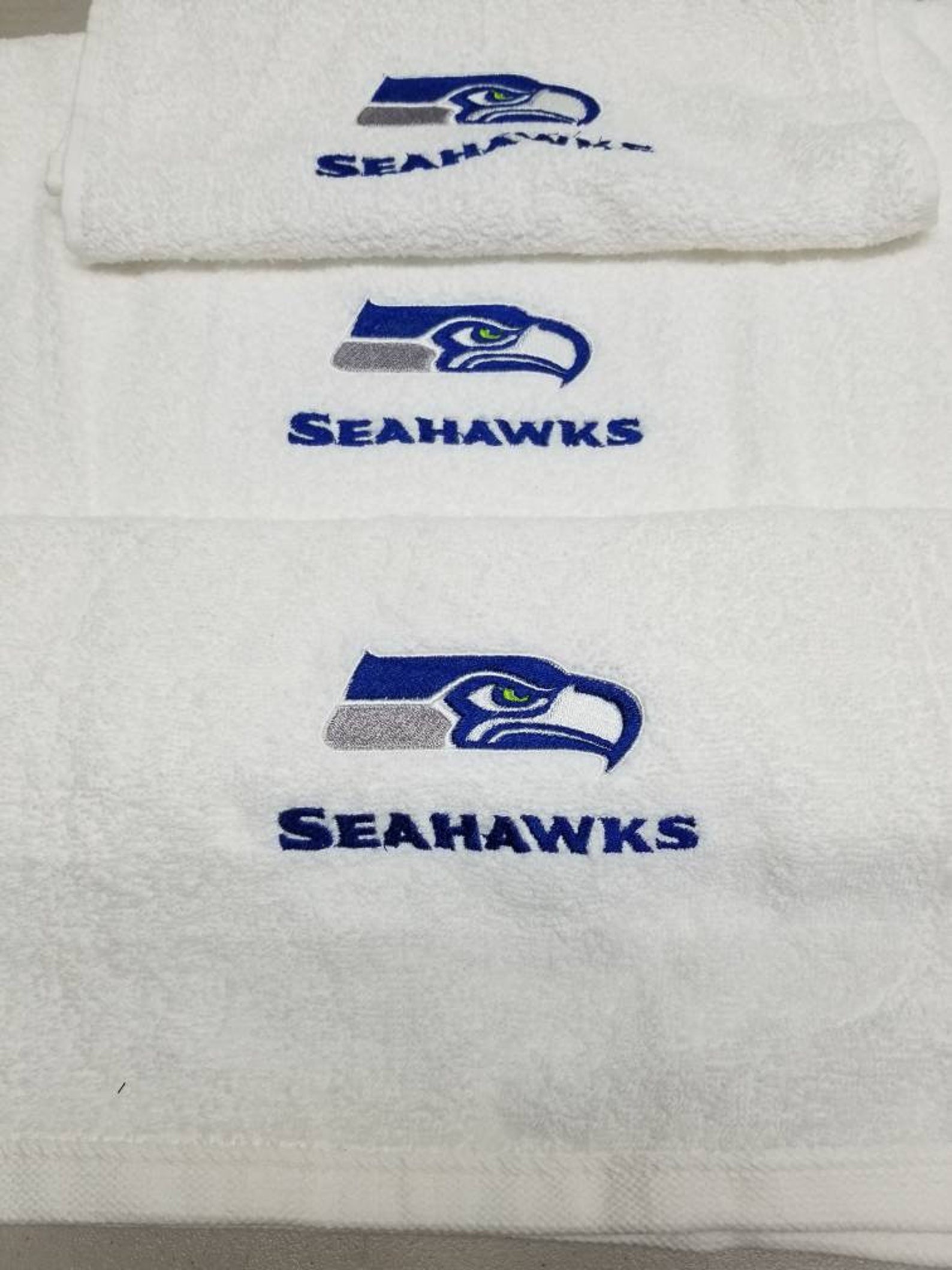 Seattle Seahawks Football Bath Towel Set Seattle Towel Etsy