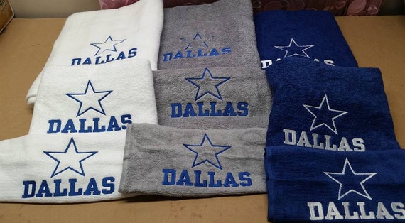 Dallas Cowboys Football Bath Towel Set Personalized Sports Team Towel Sets