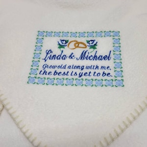 Wedding Anniversary Announcement Blankets Custom Keepsake Anniversary Gift, Valentines Gift, Personalized Wedding Throw