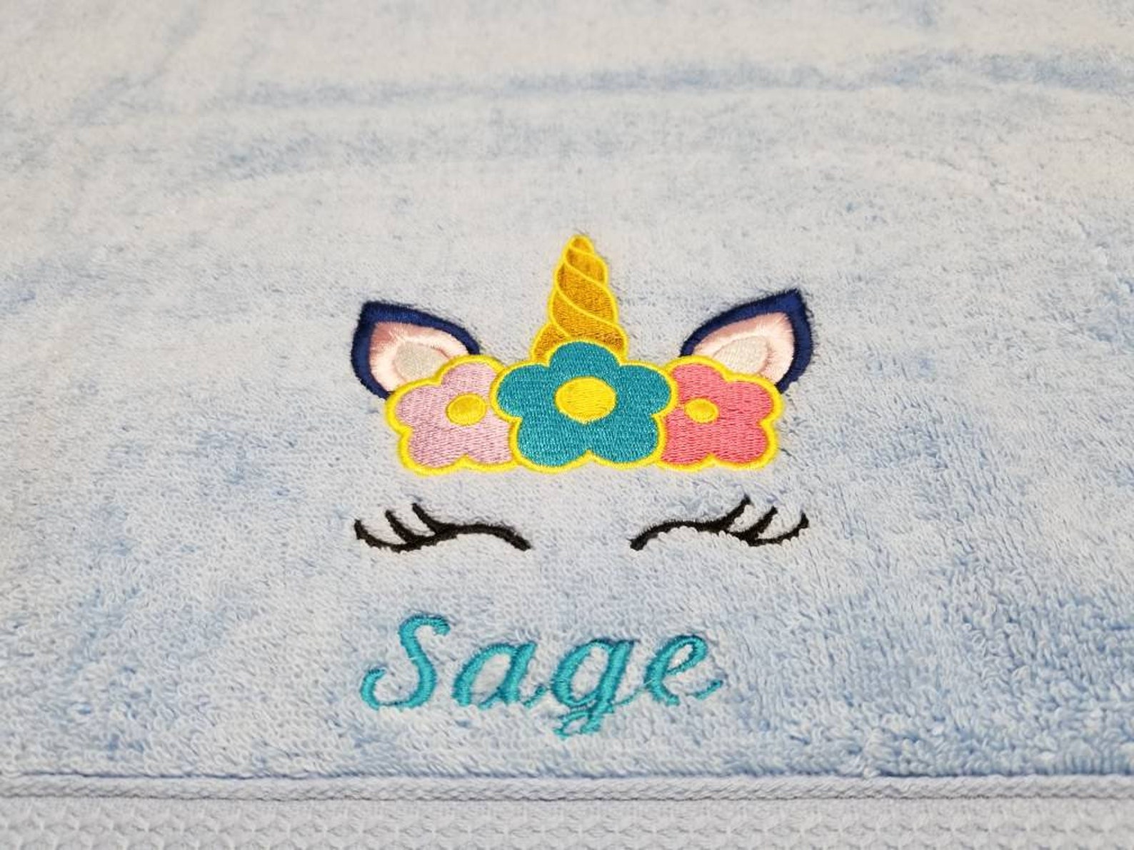 Unicorn Bath Towel Set Bathroom Decor Personalized Girls Etsy