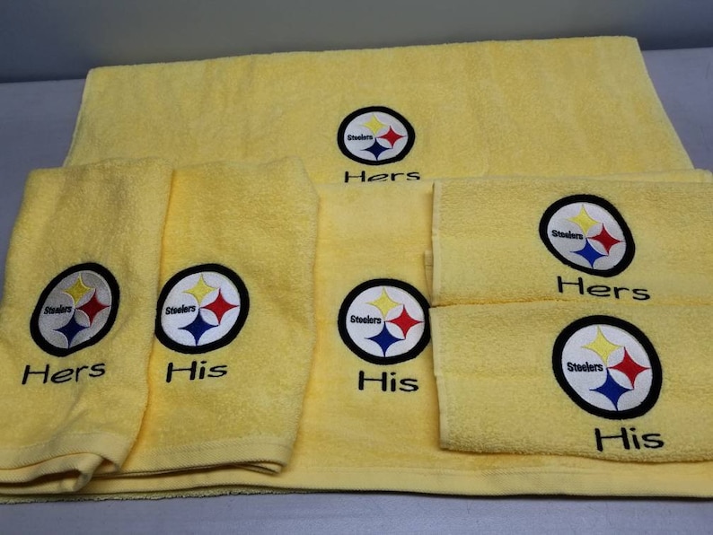 Pittsburgh Steelers Football Bath Towel Set Personalized Etsy