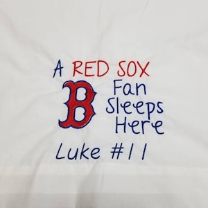 Boston Red Sox Baseball Team Personalized Pillowcase, Red Sox Fan, Baseball Player, Child&#39;s Bedding, Birthday Gift, Valentine&#39;s Day, Easter