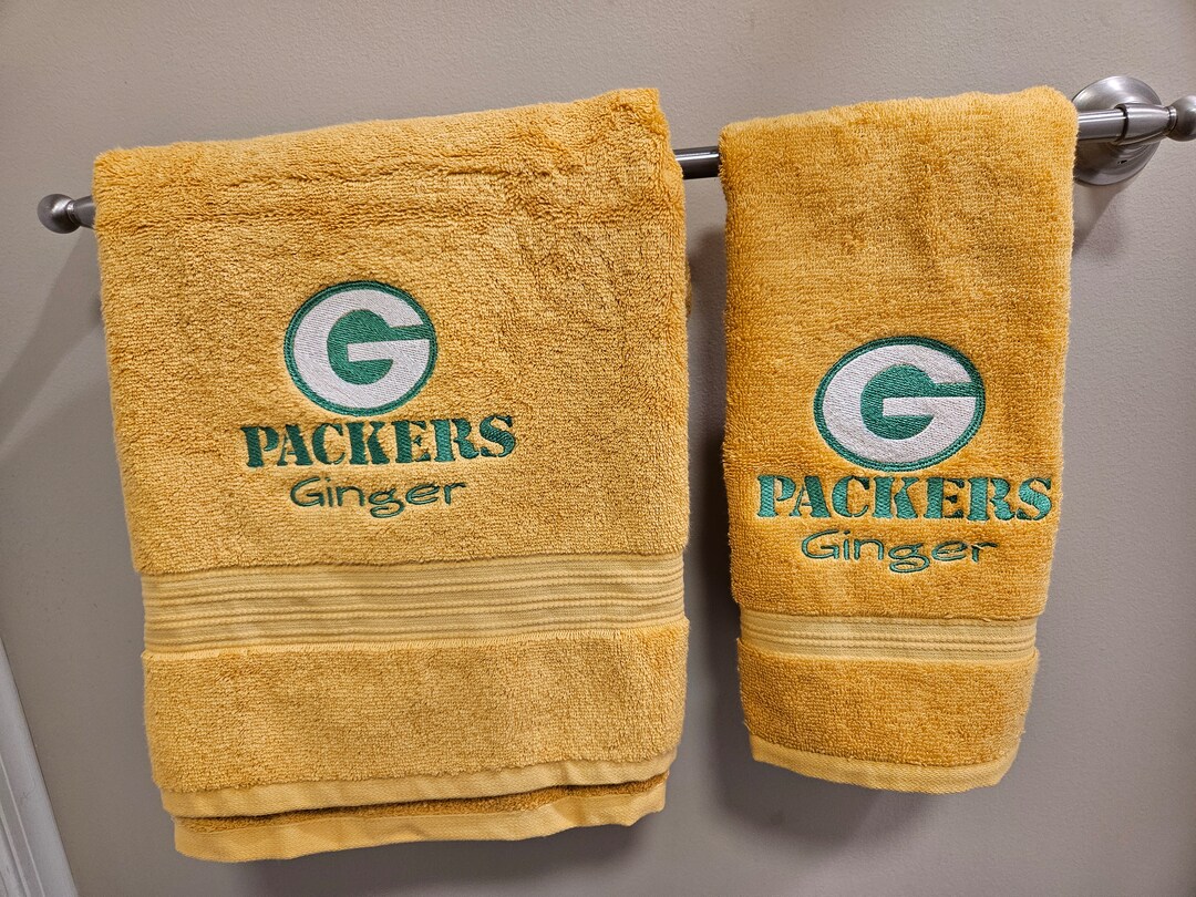 Green Bay Packers Bath Towel, Personalized Gift, Bathroom Towels, Man