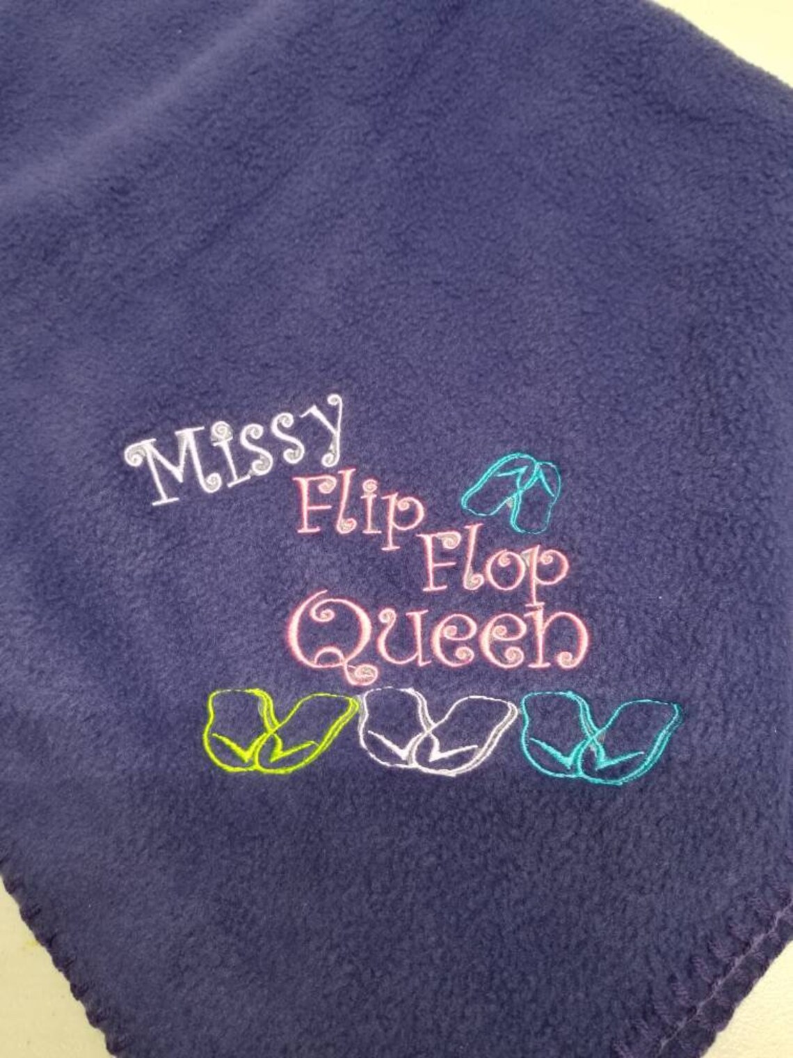 Flip Flop Blanket Personalized Flip Flop Throw Beach Etsy