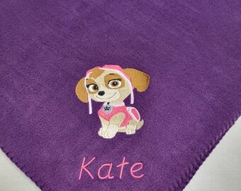 Paw Patrol Chase Personalised Applique Soft Fleece Blanket