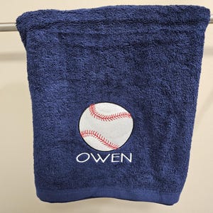 Toalla de baño de béisbol bordada, regalo deportivo personalizado