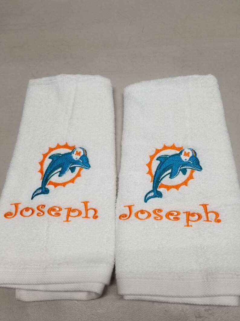 Miami Dolphins Football Towel Set Personalized Football Etsy