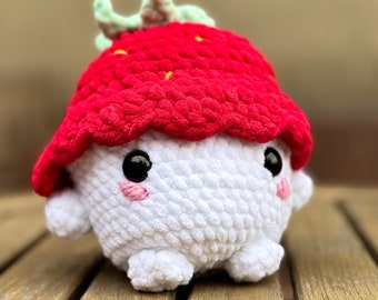 Berry Buddy/Crochet Mushie Boy/Figurine en peluche au crochet/Cottage Core/Fraise champignon garçon/Squishy Toy SUR COMMANDE