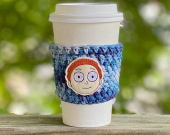 Wubba Lubba Brew 2/Café au crochet confortable/Fan Art/Cadeau pour lui/Cadeau pour elle/Café au crochet avec appliqué en feutre geektastic/Cadeau pour la fête des pères