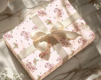 Zuckerstange mit niedlichen Schleife Weihnachten Geschenkpapier Urlaub Geschenkverpackung Geburtstag Urlaub Einzigartige Weihnachten Geschenkpapier Xmas Geschenkverpackung