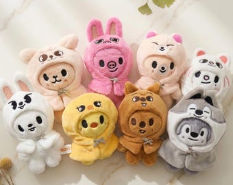 Skzoo Mini Plushies keychain with hoodie Kpop Collectable, Stray Kids Bias Plush Doll,Cute Stay Gift for friend Family Girlfriend