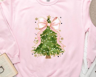 Weihnachtsbaum Sweatshirt Frohe Weihnachten Sweatshirt Urlaub Shirt Weihnachtsmann Weihnachtsgeschenk für sie Rundhalsausschnitt, Weihnachten lustiges Weihnachtsgeschenk