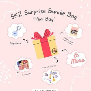 Lot de petits sacs surprises Stray Kids, pochette surprise, sac de merchandising personnalisé, pochette cadeaux, marque-pages porte-clés, autocollants, cartes photo, photos et plus !
