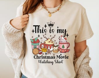 This is my Christmas movie watching Shirt Sweatshirt Vintage Santa Sweatshirt Retro Christmas Holiday Christmas Sweatshirt for Woman holiday