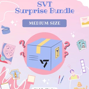 Bolsa sorpresa de tamaño mediano de Seventeen STV, bolsa de regalo personalizada con merchandising, bolsa de regalos, marcadores, llaveros, pegatinas, tarjetas fotográficas, fotos y mucho más.