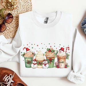 Snowman Coffee Hot Cocoa Christmas Vintage Sweatshirt, Holiday Shirt, Christmas Crewneck, Christmas Shirt For Women Xmas Gift for family
