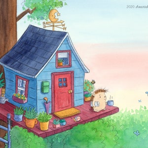 Hedgehog in the Morning - Treehouse - Art Print