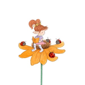 Ladybug Story - Fairy Art - Art Print