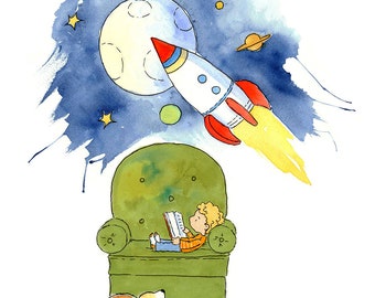 Space Story - Art Print - Children