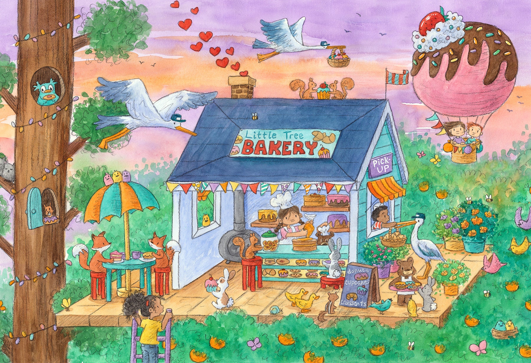 Little Tree Bakery Treehouse -  Art Print