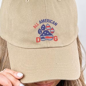 All American Dog Hat | Patriotic Dog Dad Hat | Embroidered 4th of July Cap | USA Pet Lover Gift | Vintage Style Dog Mom Hat