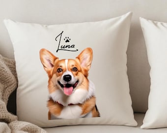 Custom Pet Pillow Using Pet Photo + Name Custom Cat Pillow Dog Pillow Personalized Cat Pillows Cases Cat Picture Pillow Pet Picture Pillow