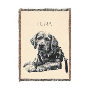 Custom pet gift blanket with photo and name