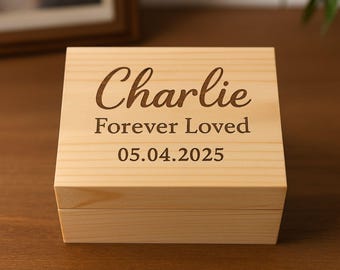 Personalized pet urn, custom ashes box, photo memorial keepsake, ash storage