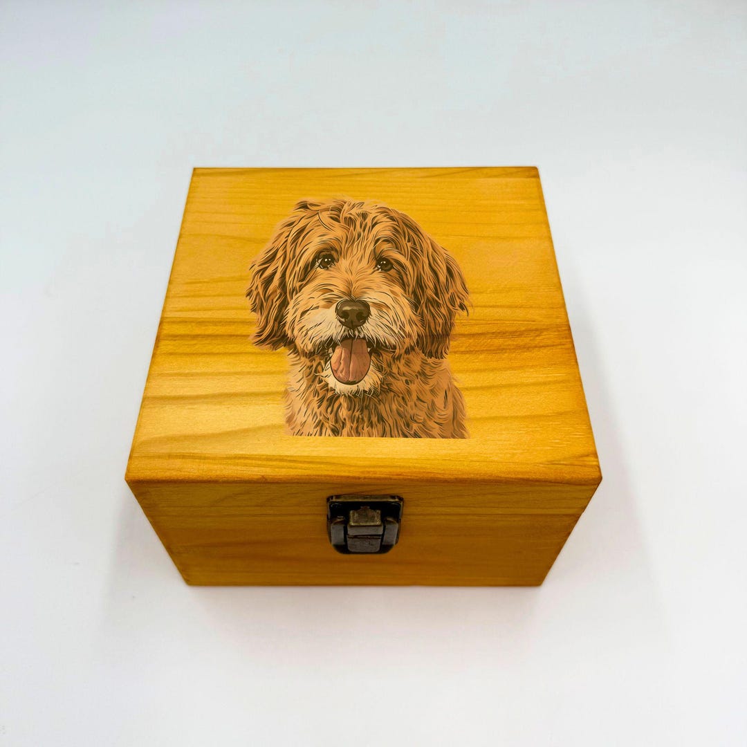 Personalized Wooden Pet Storage Box, Custom Engraved Keepsake for Toys ...