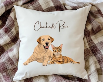 Custom Cat Pillow from Photo – Personalized Dog Gift, Cat Face Cushion, Pet Memorial Pillow, Cat Mom Birthday Gift, Pet Portrait Pillow
