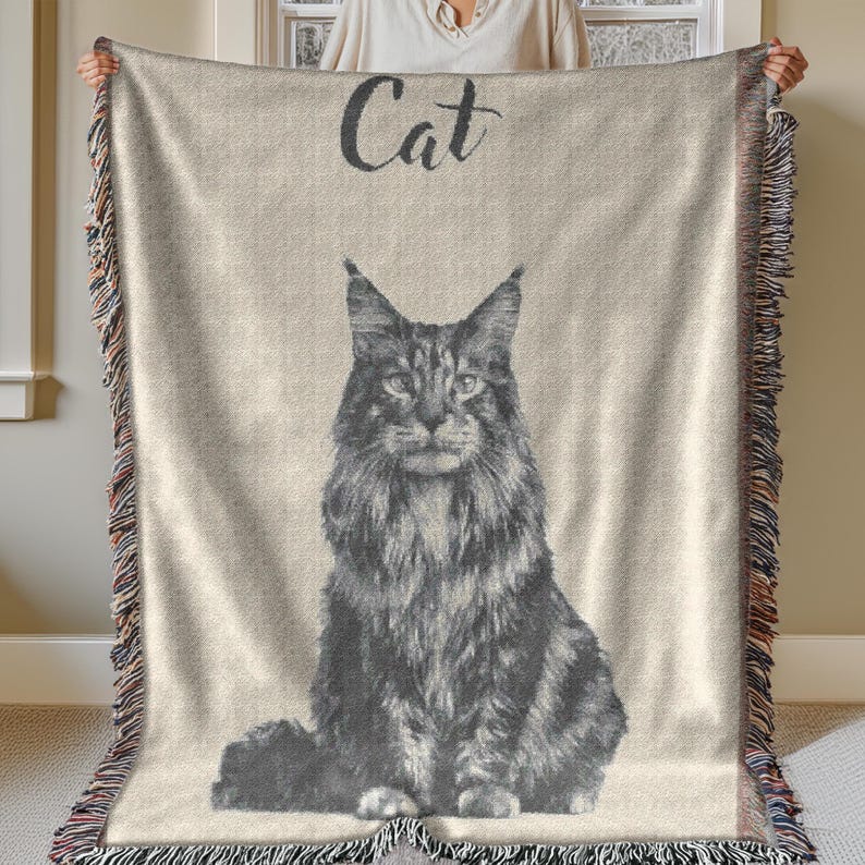 Cat and dog memorial blanket, personalized pet photo