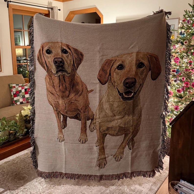 Personalized Pet Woven Blanket Custom Dog Photo Blanket Dog and Cat Blanket Pet lover gift Customized Dog Cat Memorial Gift Birthday Gift image 10