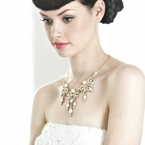Adeline Floral Statement Wedding Party Necklace main image 1