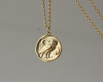 Coin of Athenian Owl Tetradrachm, One side Coin, Everyday Jewelry, Birthday Gift for Daughter, for Wife, for Sister, for Girlfriend, Gift