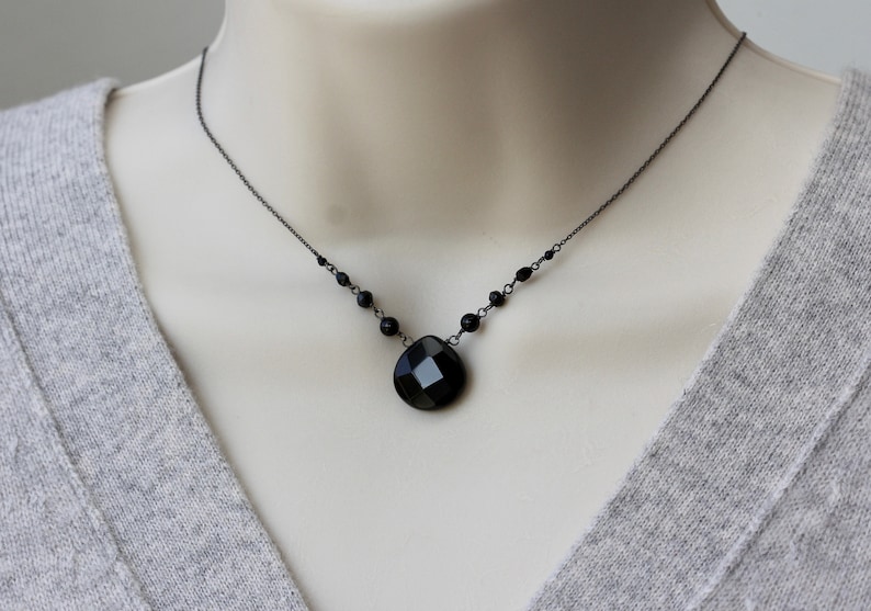 Birthday Gift for Wife for Girlfriend for Sister Goth Dark Colors Goth Mothers Day Gift Trends Black Onyx Delicate for Daughter