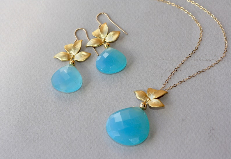for Sister Birthday Gift for Daughter Spring Trends Wedding Party Blue Chalcedony Earrings Mothers Day Gift Graduation Gift for Wife