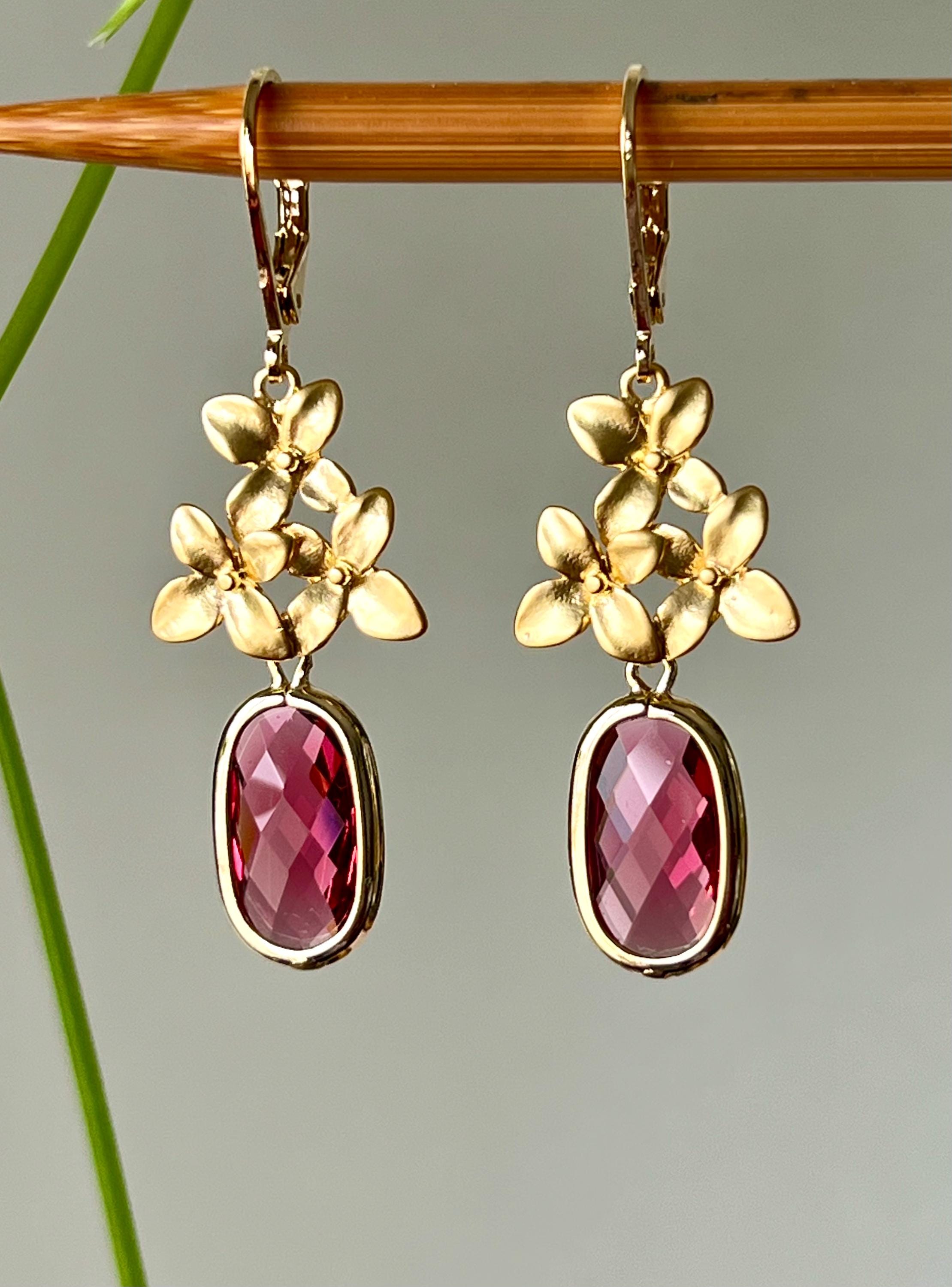 Ruby Red Earrings, Valentines Day Gift, Red Color Jewelry, Birthday Gift for Wife, for Mom, Sister, for Daughter, Girlfriend, Anniversary