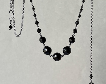 Black Onyx Necklace: Oxidized Sterling Silver, Gothic, Please Read The Description