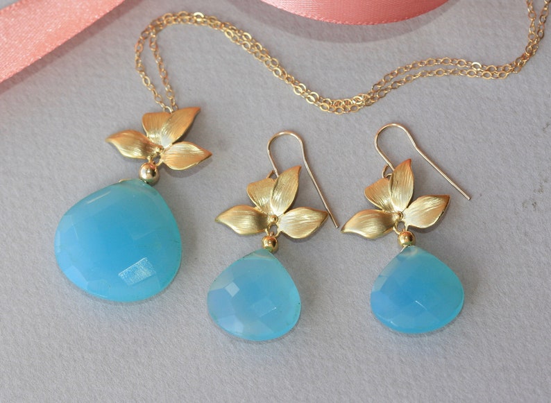for Sister Birthday Gift for Daughter Spring Trends Wedding Party Blue Chalcedony Earrings Mothers Day Gift Graduation Gift for Wife