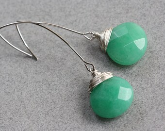 Green Chrysoprase, Silver, Spring Trends, Birthday Gift for Wife, for Daughter, for Sister, for Niece, for Girlfriend, for best Friend