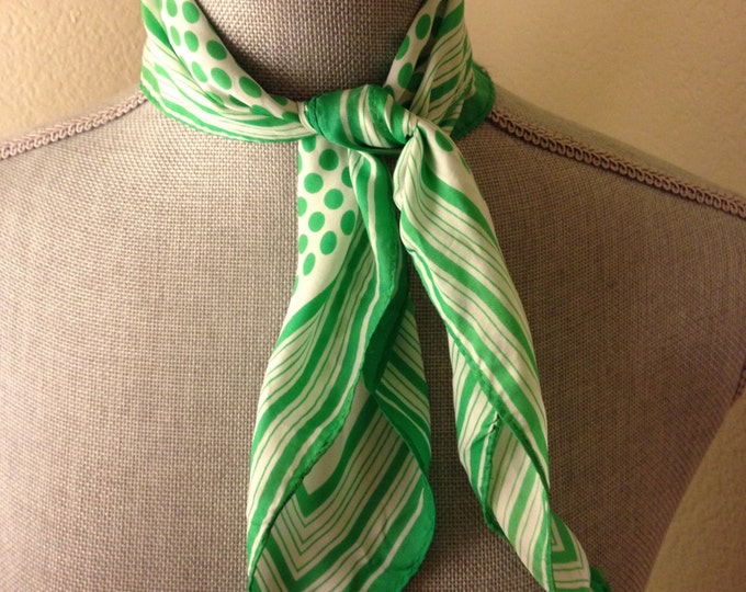 Green Polka Dot Scarf Etsy
