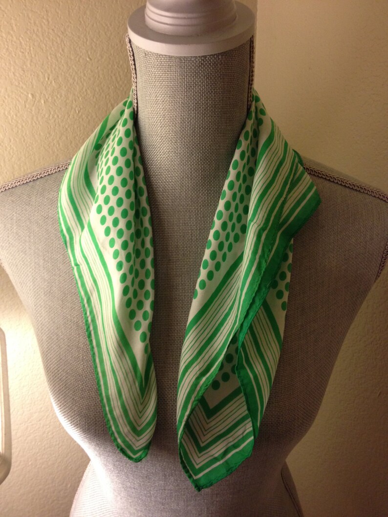 Green Polka Dot Scarf Etsy